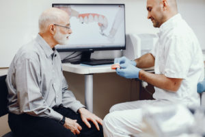 man getting dentures