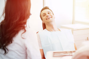 man receiving fluoride treatment 