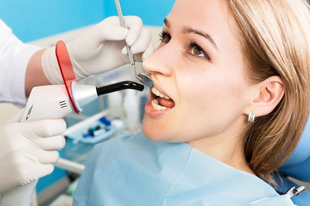 patient getting dental bonding