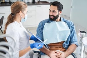 man going for a dental exam